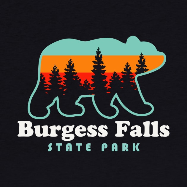 Burgess Falls State Park Hiking Tennessee Bear Retro by PodDesignShop